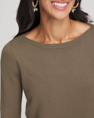 Chico's Sale Nettle Leaf Ella Bateau Pullover Sweater