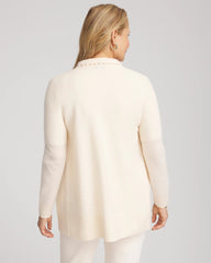 Chico's Sale Cream Cashmere Pearl-Trim Cardigan