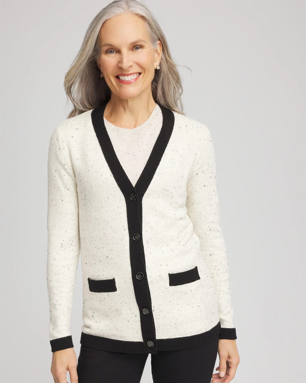 Chico's For Sale English Cream Tipped Lady Jacket Cardigan