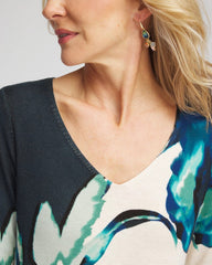Chico's Sale Teal Shadow Ella Glacier V-Neck Pullover