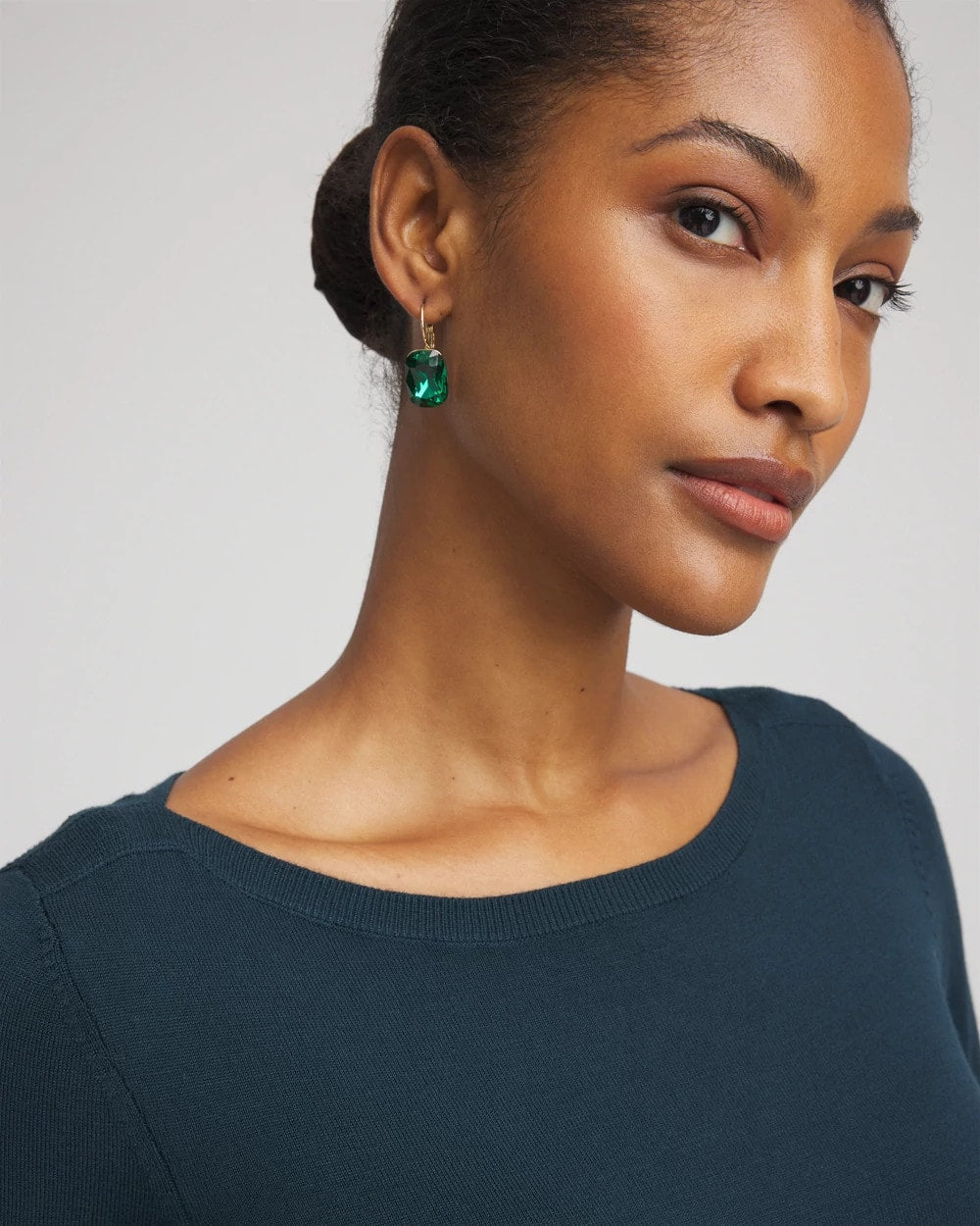 Chico's Online Teal Shadow Ella Boatneck Sweater