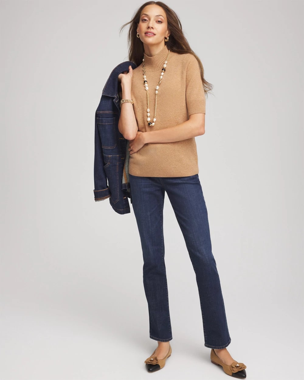 Chico's For Sale Camel Cashmere Elbow-Sleeve Sweater