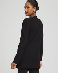 Chico's Discount Black Button-Down Crewneck Coatigan