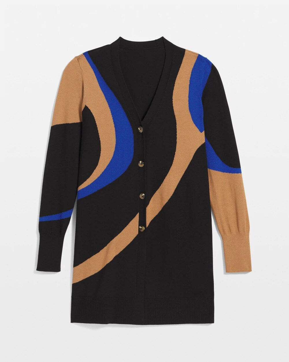 Chico's For Sale Black Ella Colorblock Cardigan Sweater