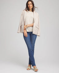 Chico's Online Light Gray Crewneck Cashmere Pullover Sweater