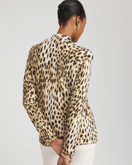 Chico's On Sale English Cream Ella Mockneck Animal-Print Pullover Sweater