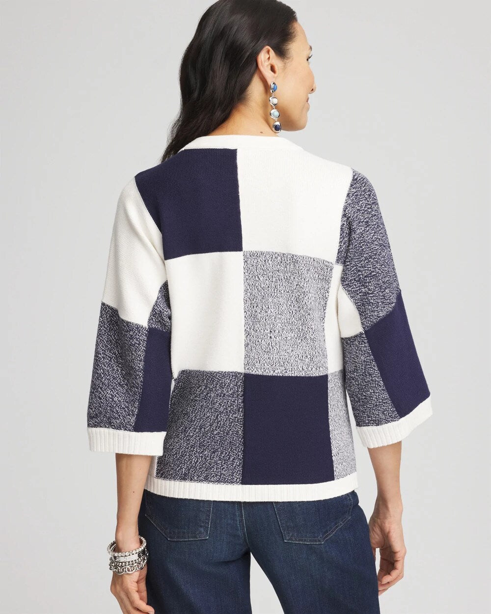 Chico's Sale Passport Blue Dolman Sleeve Pullover Sweater