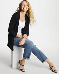 Chico's For Sale Black Ella Ottoman-Trim Cardigan
