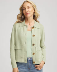 Chico's Online Sage Meadow Button-Front Cardigan Jacket