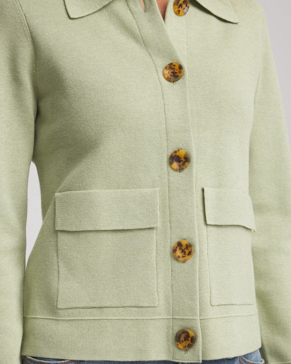 Chico's Online Sage Meadow Button-Front Cardigan Jacket
