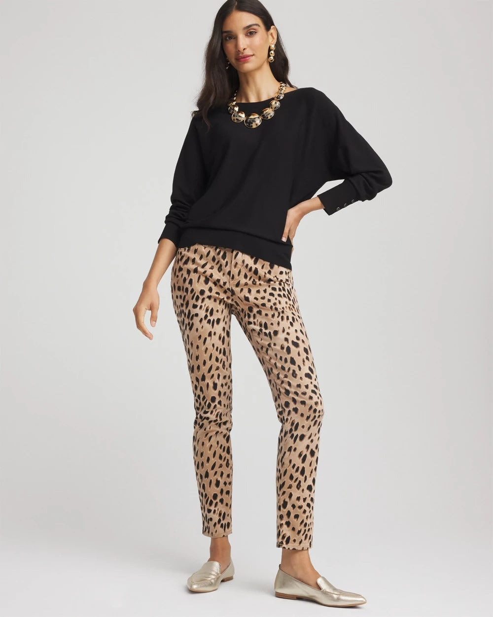 Chico's Sale Black Ella Boatneck Pullover Sweater