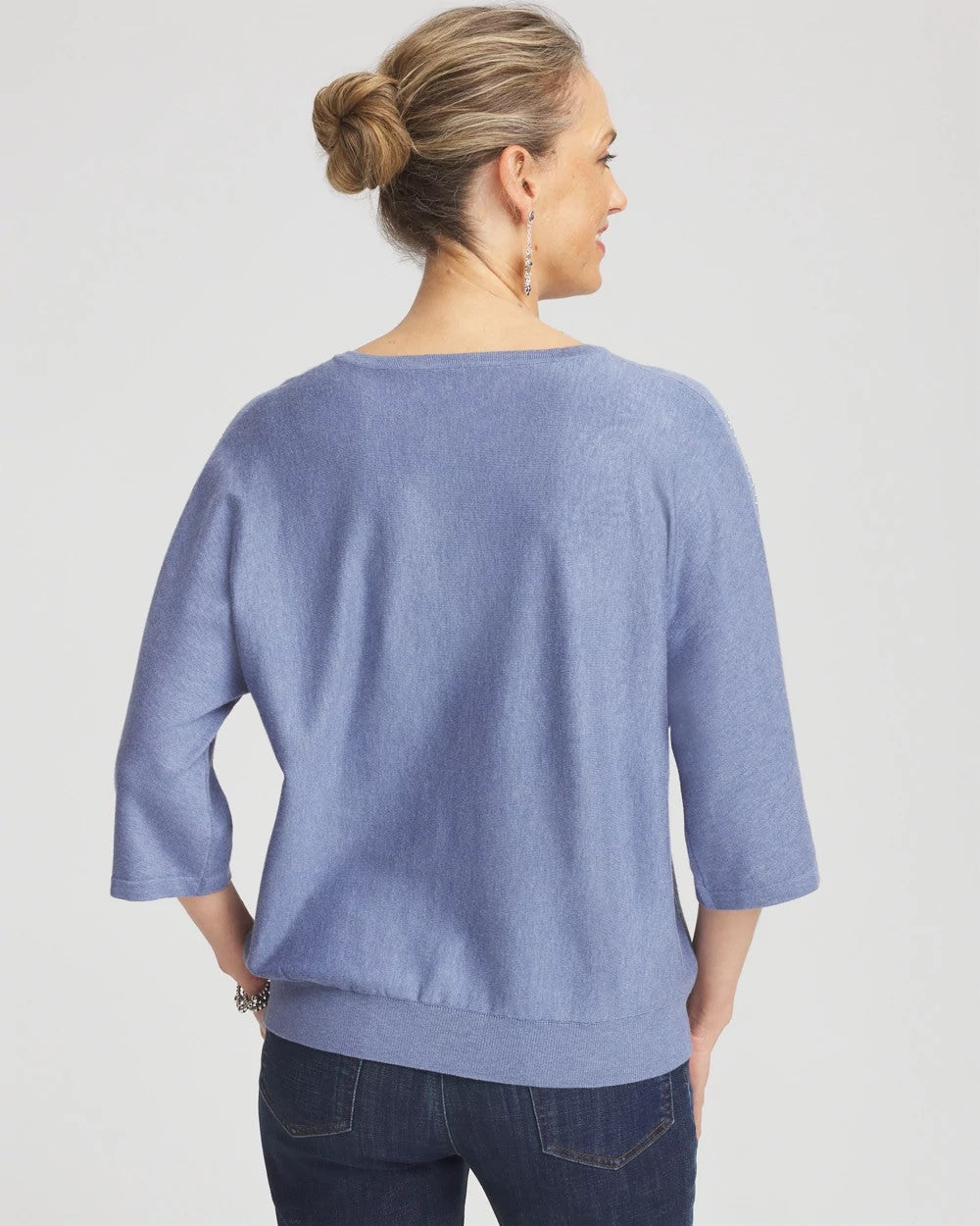 Chico's Outlet Blue Lotus Dolman V-Neck Sweater