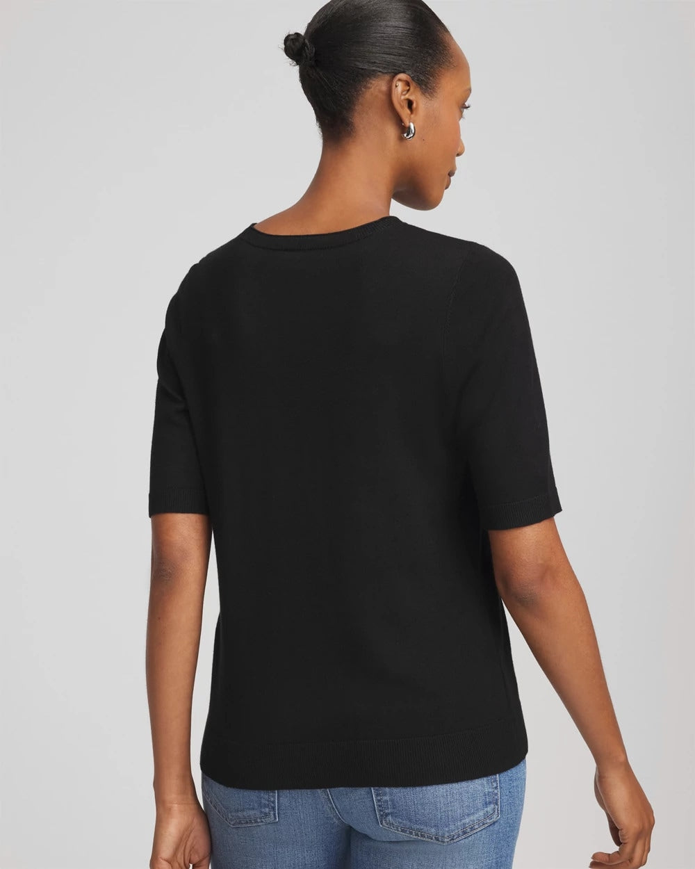 Chico's On Sale Black Ella Classic-Fit Sweater Tee
