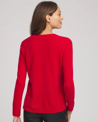 Chico's Discount Red Crewneck Cashmere Pullover Sweater