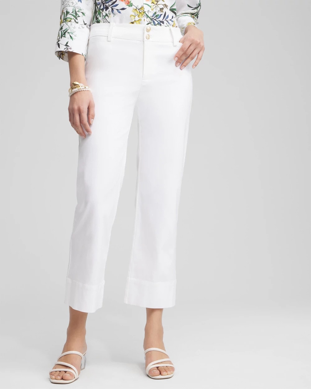 Chico's Sale Alabaster Trapunto Straight Leg Cropped Pants
