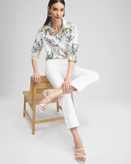 Chico's Sale Alabaster Trapunto Straight Leg Cropped Pants
