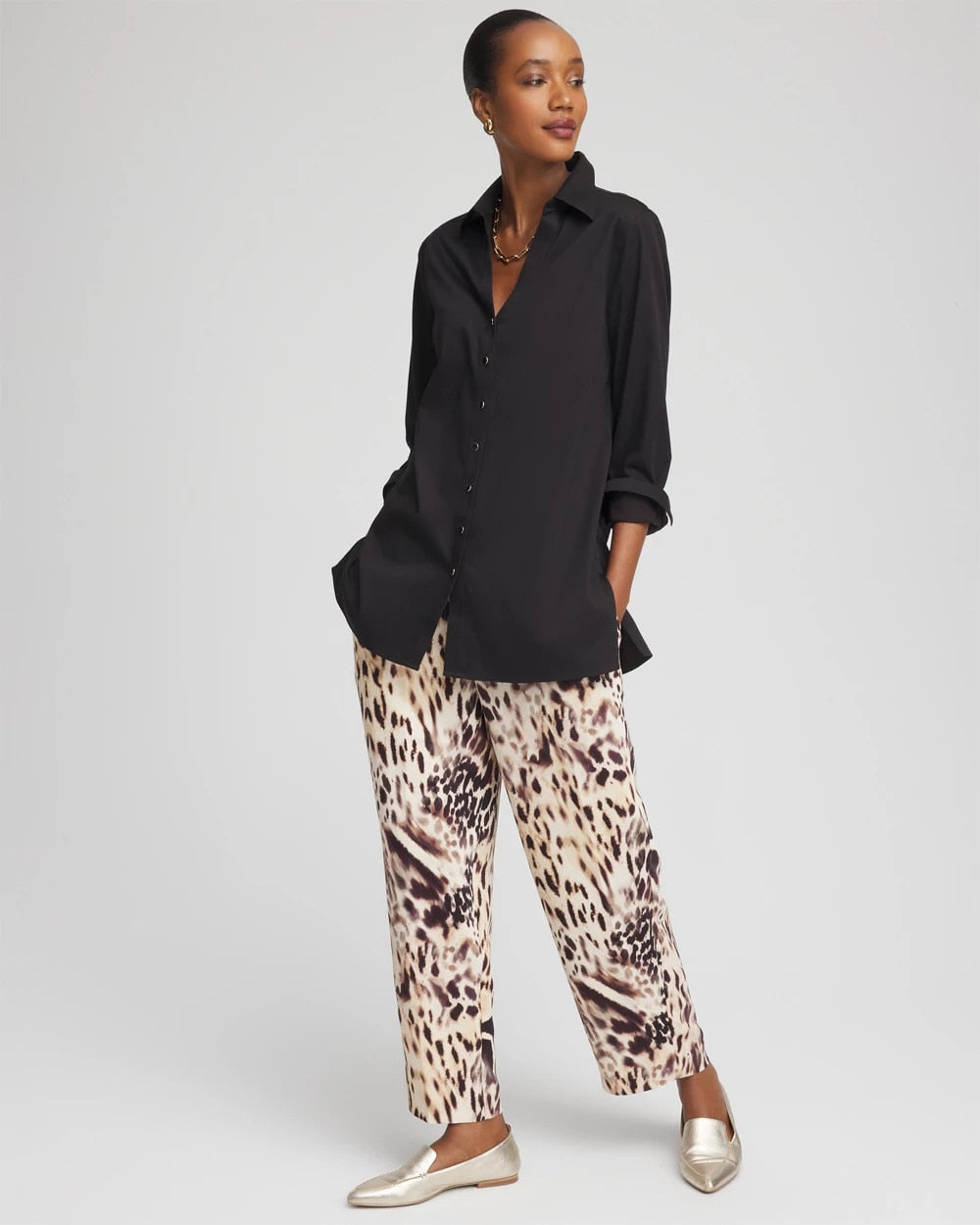 Chico's On Sale Caramel Apple Bengal Marks Crepe Pull-On Ankle Pants