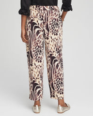 Chico's On Sale Caramel Apple Bengal Marks Crepe Pull-On Ankle Pants