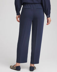 Chico's Online Passport Blue Stretch Crepe Tapered Ankle Pants
