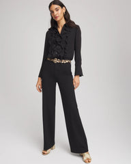Chico's On Sale Black Five-Pocket Wide-Leg Ponte Pants