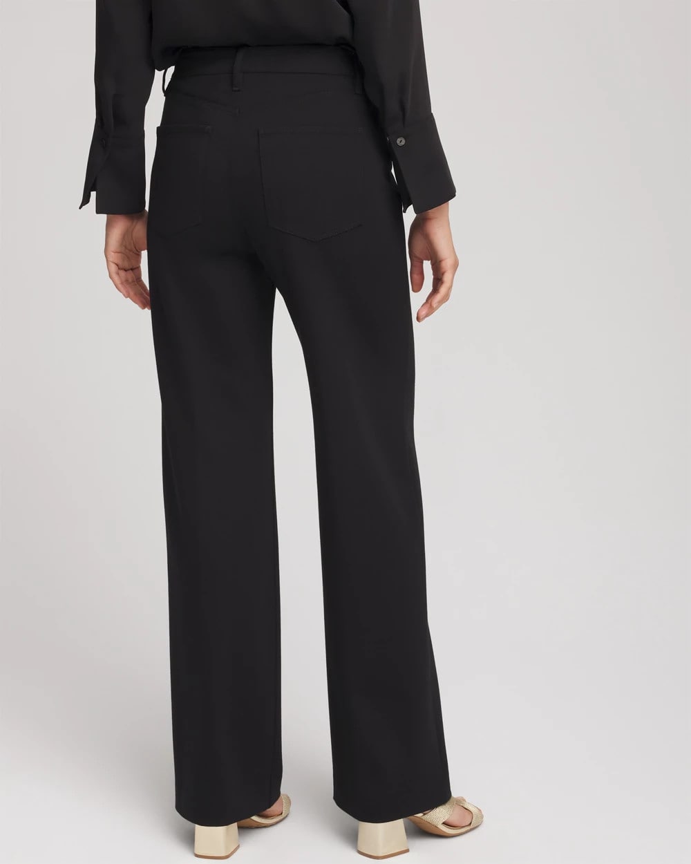 Chico's On Sale Black Five-Pocket Wide-Leg Ponte Pants