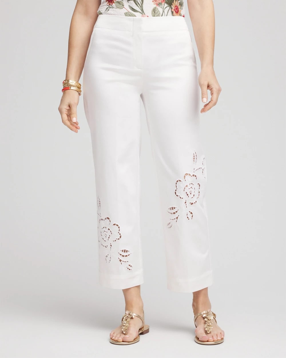 Chico's Online Alabaster Sateen Cutout Cropped Pants