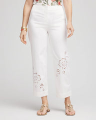 Chico's Online Alabaster Sateen Cutout Cropped Pants