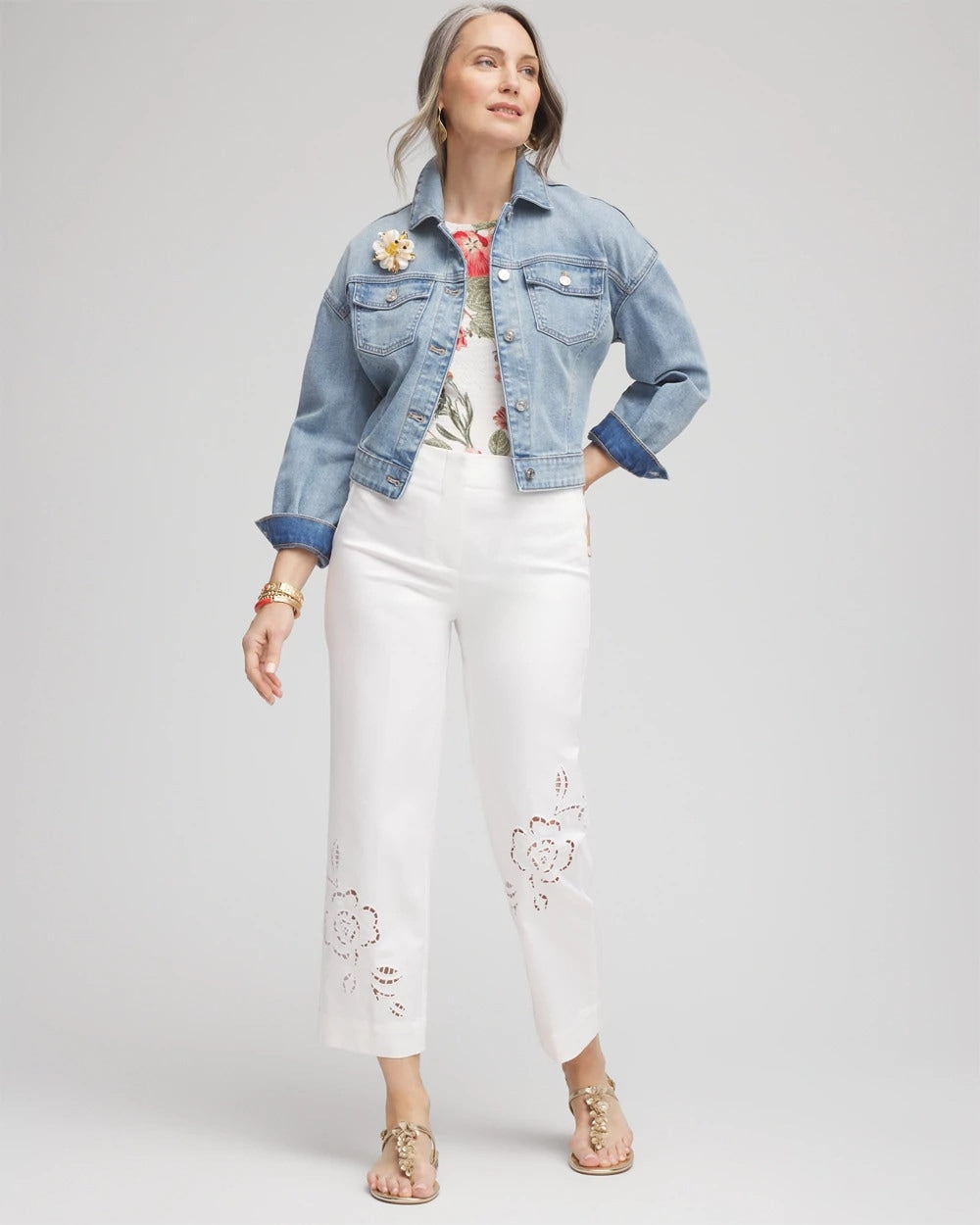 Chico's Online Alabaster Sateen Cutout Cropped Pants