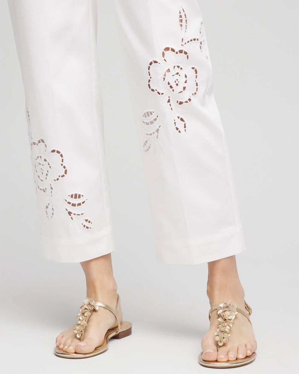 Chico's Online Alabaster Sateen Cutout Cropped Pants