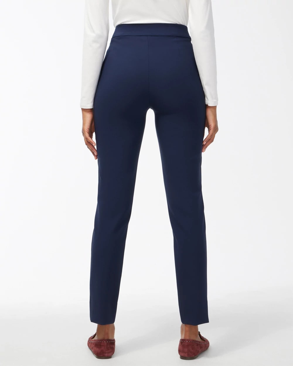 Chico's Outlet Ink Bi-Stretch Front Seam Slit Ankle Pants