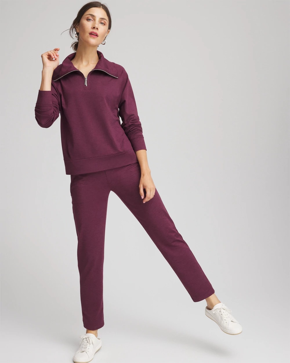 Chico's On Sale Blackened Burgundy Zenergy® Cloud Tapered Ankle Pants