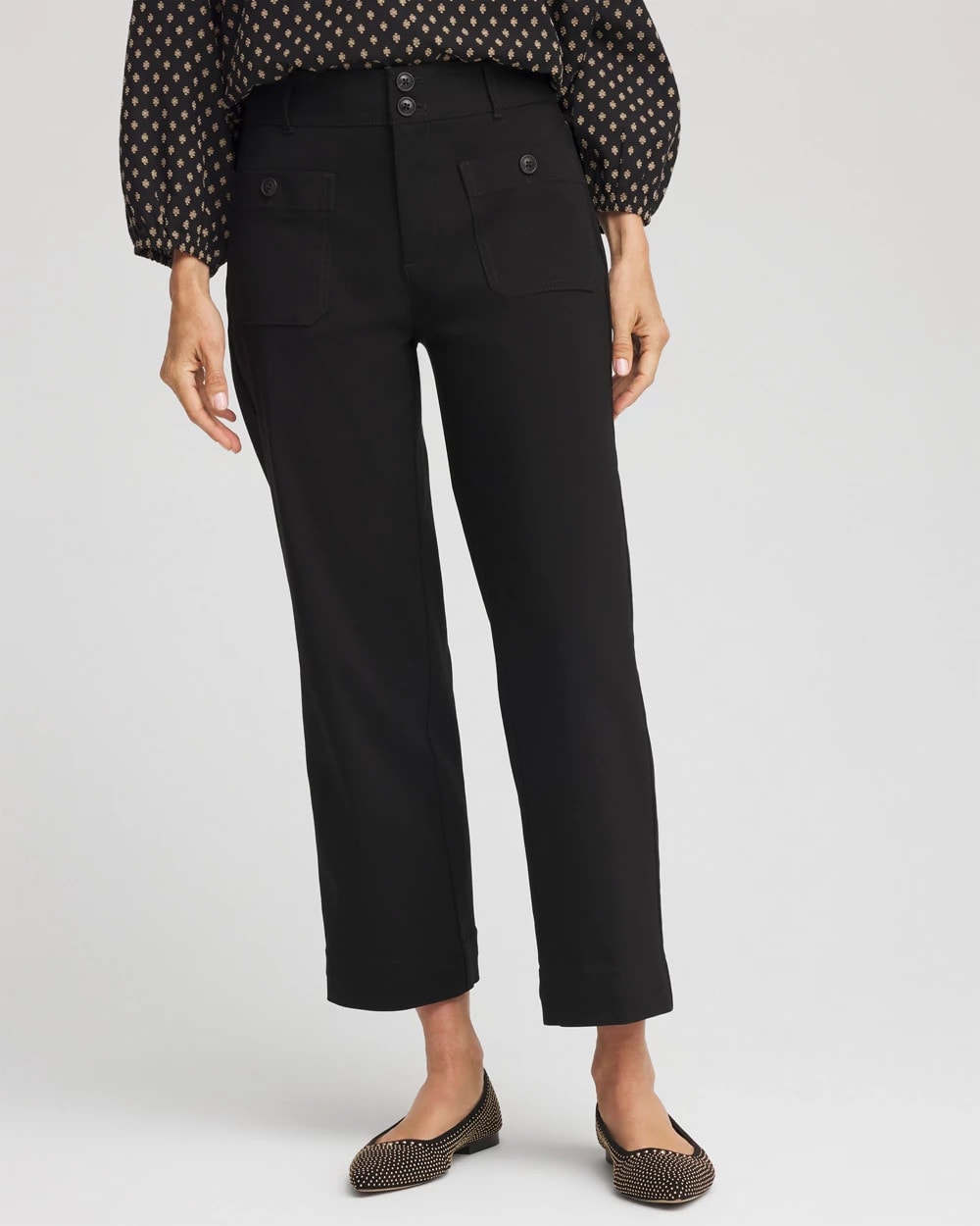 Chico's For Sale Black Emme Four Pocket Straight Cropped Pants