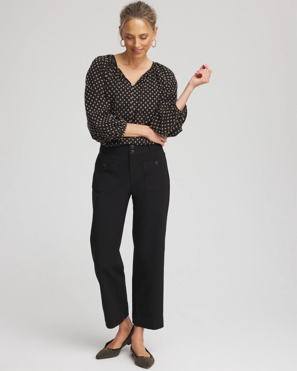 Chico's For Sale Black Emme Four Pocket Straight Cropped Pants