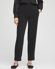 Chico's Discount Black Crepe Side-Zip Tapered Ankle Pants