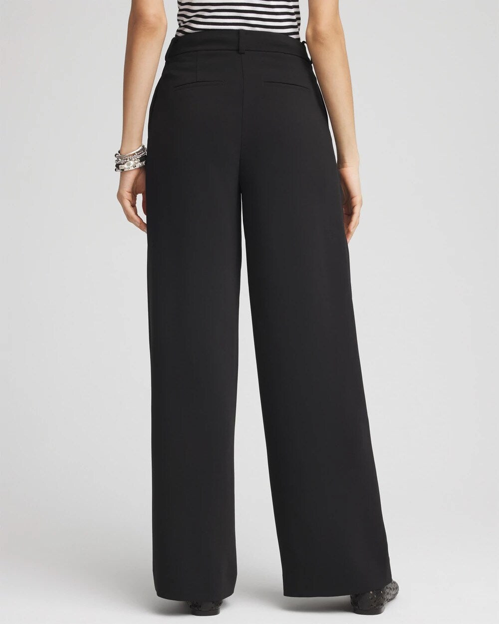 Chico's Sale Black Crepe Pleated Relaxed Pants