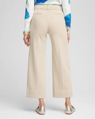 Chico's Outlet Wild Truffle Button Knit Twill Cropped Pants