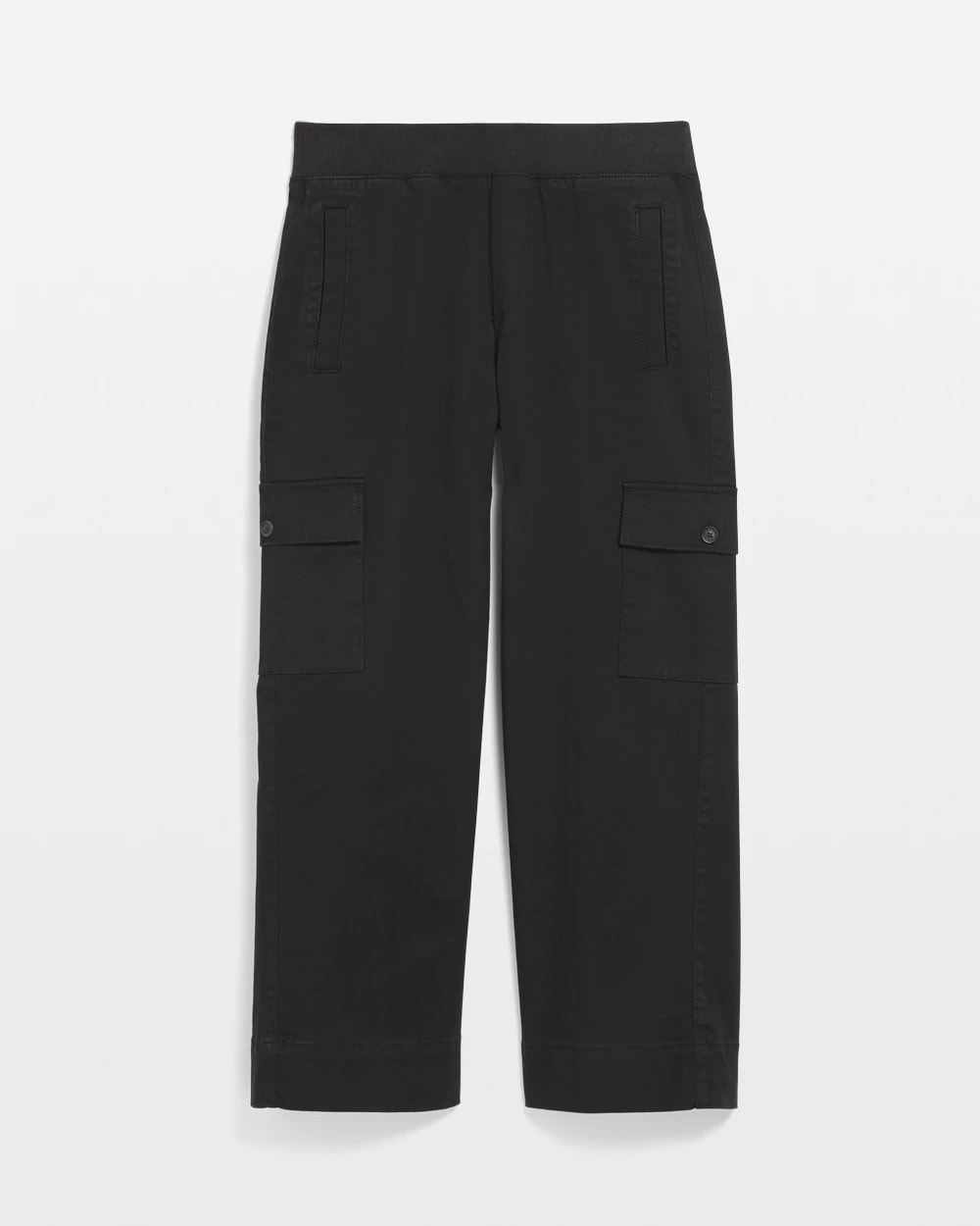 Chico's On Sale Black Cargo Straight Leg Cropped Pants