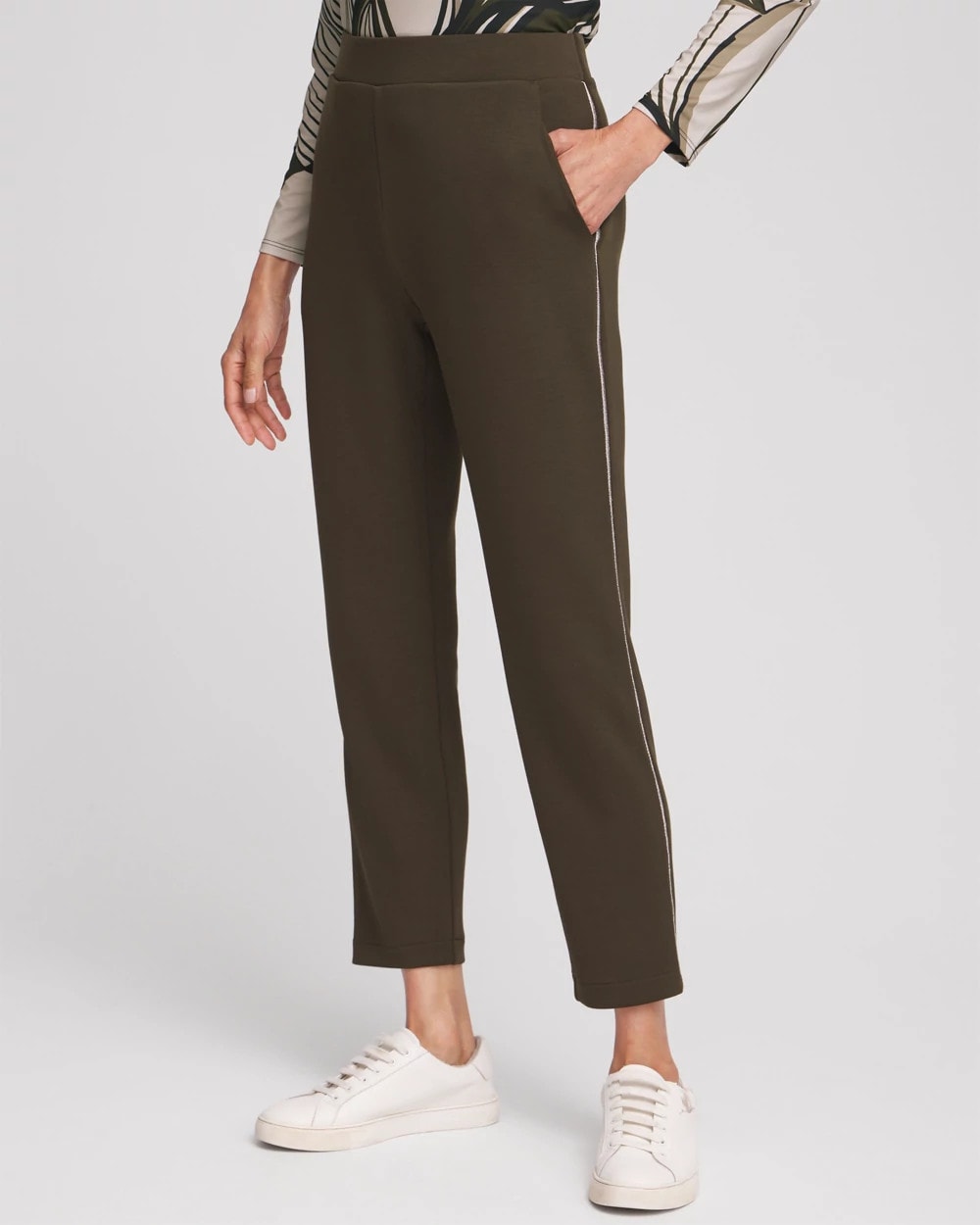 Chico's For Sale Primordial Forest Zenergy® Caviar Bead Scuba Ankle Pants
