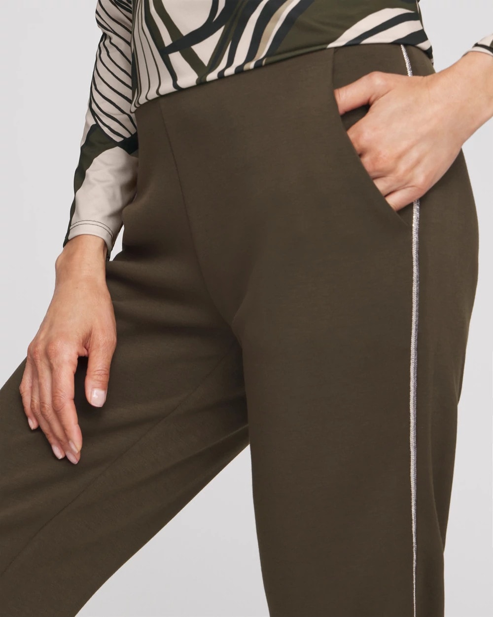 Chico's For Sale Primordial Forest Zenergy® Caviar Bead Scuba Ankle Pants
