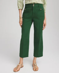 Chico's Online Palm Leaf Cropped Straight-Leg Pants