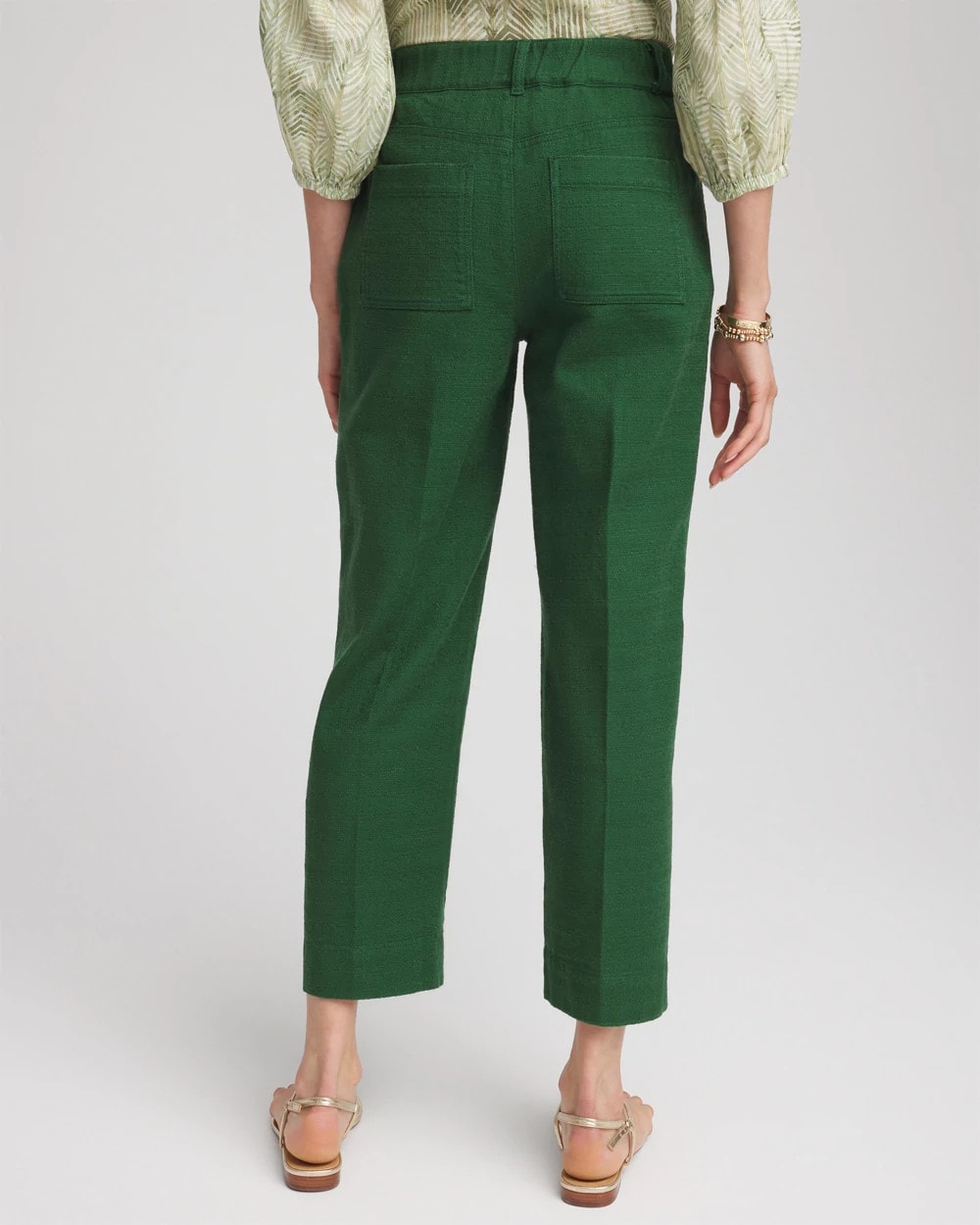 Chico's Online Palm Leaf Cropped Straight-Leg Pants