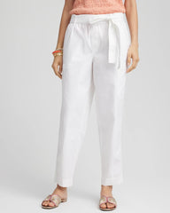 Chico's Sale Alabaster Poplin Pull-On Tapered-Leg Cropped Pants