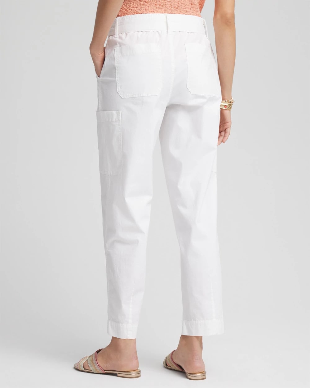 Chico's Sale Alabaster Poplin Pull-On Tapered-Leg Cropped Pants