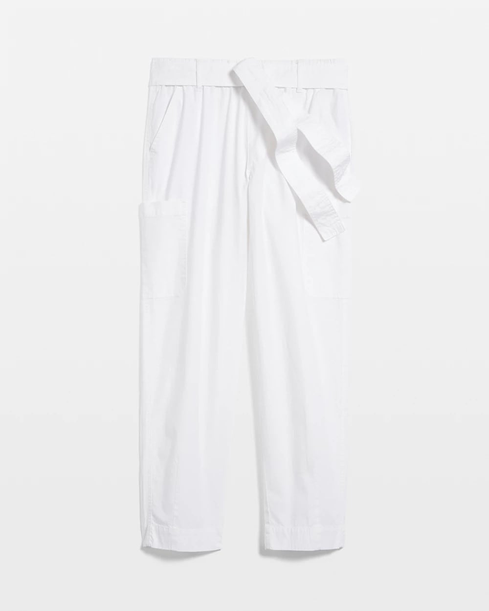 Chico's Sale Alabaster Poplin Pull-On Tapered-Leg Cropped Pants