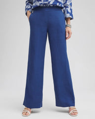 Chico's Outlet Naval Indigo Linen Trouser Flare Pants