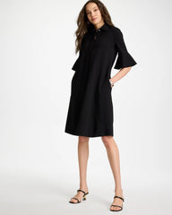 Chico's Sale Black Knit Flounce Sleeve Dress