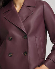 Chico's On Sale Blackened Burgundy Faux Leather Trench Coat