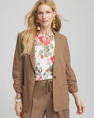Chico's Outlet Teakwood Linen Stretch Blazer
