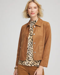 Chico's Online Burnt Sienna Suede Cropped Jacket