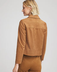 Chico's Online Burnt Sienna Suede Cropped Jacket